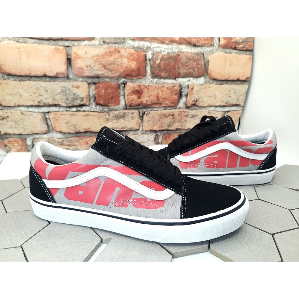 Vans Old Skool Jumbo Logo Black Red White Suede Sneaker Men Sz 11.5 New Rare - Picture 3 of 9